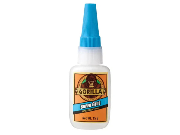 Gorilla Superglue 15g for use on Wood, Metal, Ceramic, Rubber and much more.