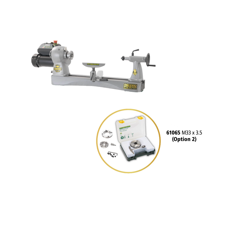 Record Power Herald Lathe & SC3 Geared Scroll Chuck Save £90!